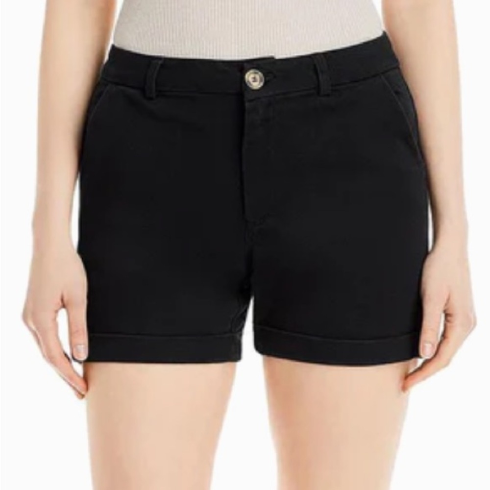 Three Dots High Waisted Samona Solid Denim Shorts Black size XL